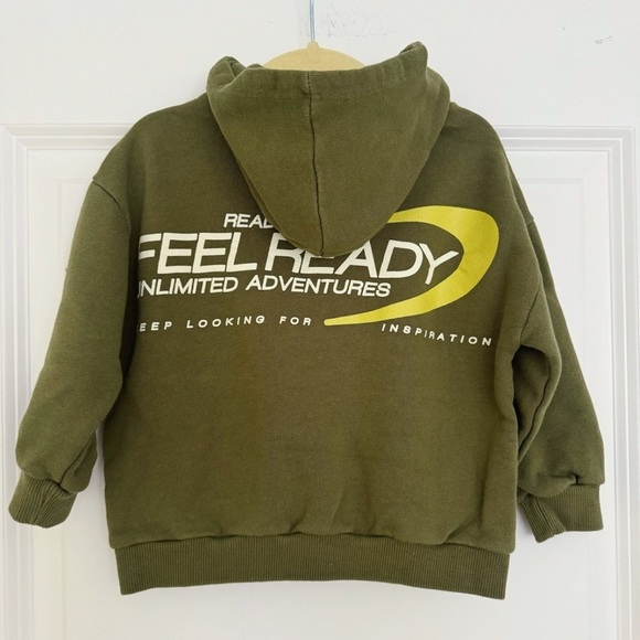 NWT Zara boys green graphic hoodie sweatshirt sweater size 12-18 18-24 months - Picture 5 of 6